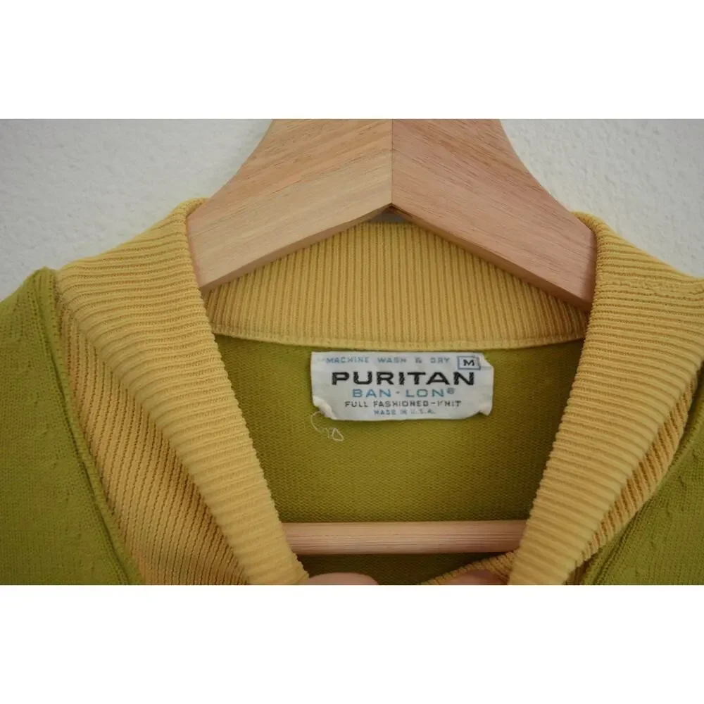 Vintage Chartreuse Mock Neck Sweater